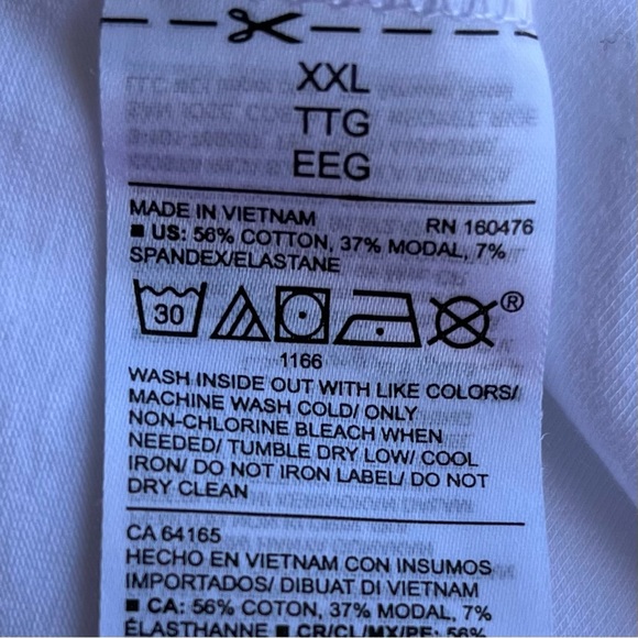 •Old Navy• NWOT Slim Fit White Short Sleeve T-shirt - Size XXL - Picture 6 of 7